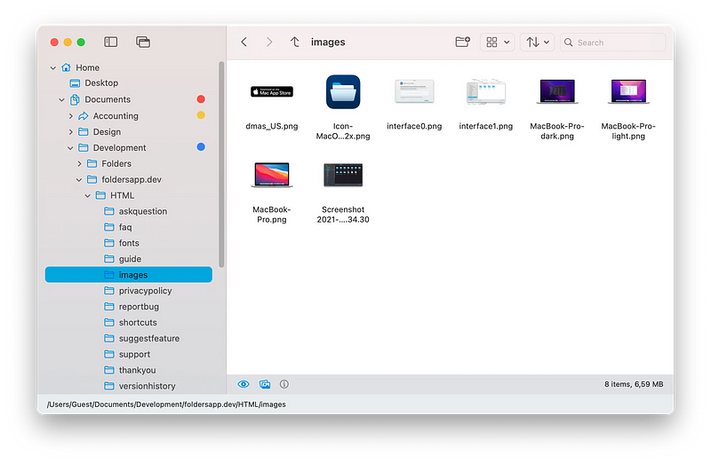 Folders File Manager Interface