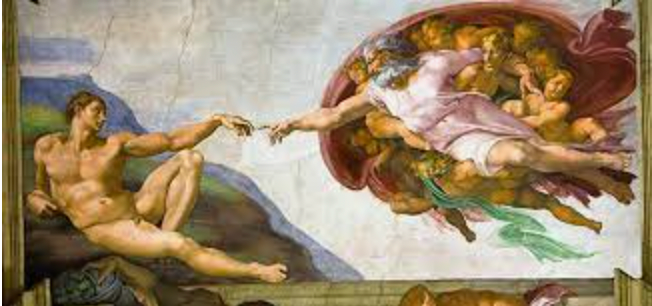 AI interpretation of The Creation of Adam