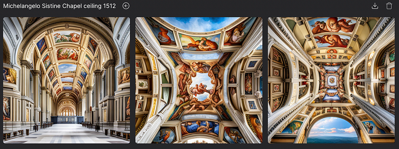 Original vs AI version of Sistine Chapel ceiling