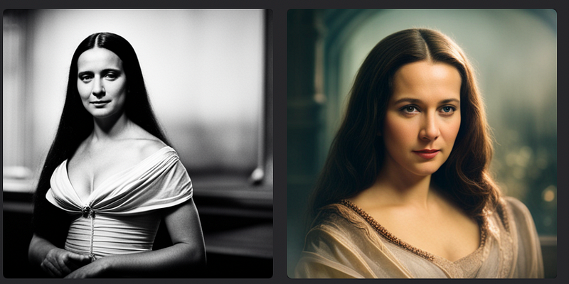 Cinematic style of Mona Lisa