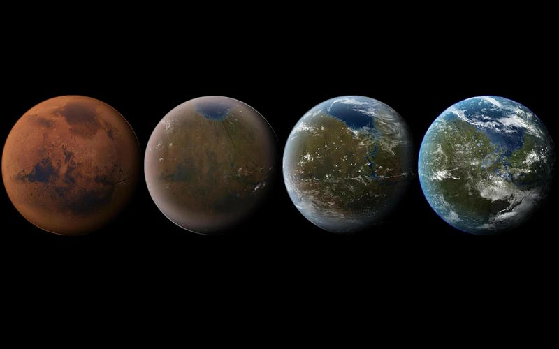 Stages of terraforming Mars