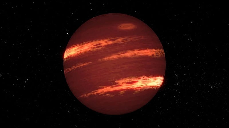 A brown dwarf star depicted in space