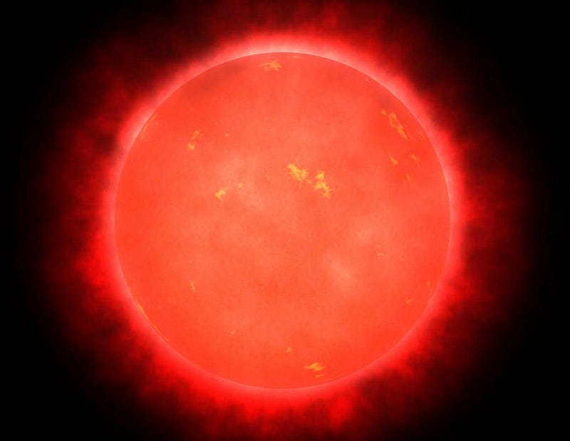 Artistic representation of a red dwarf star