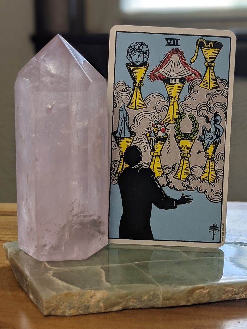 Seven of Cups Tarot Card - Options and Choices