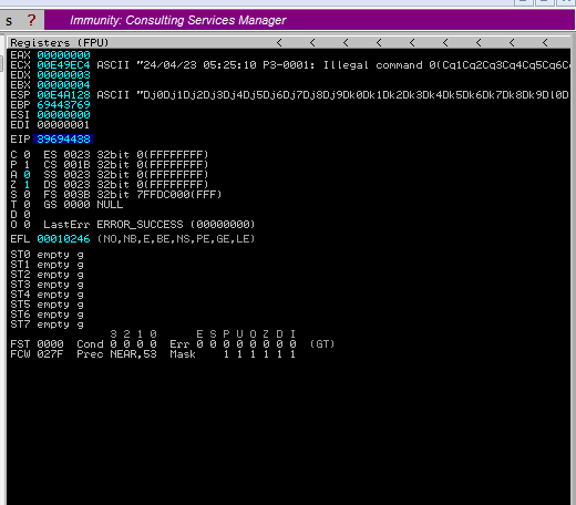 Analyzing EIP register values