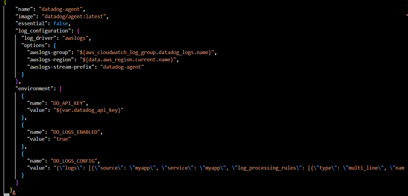 Datadog Log Configuration Example