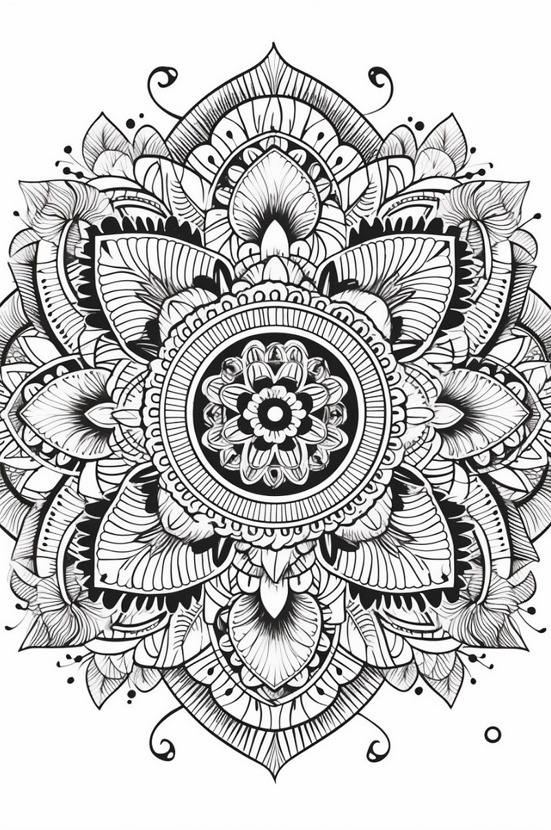 Image featuring intricate adult coloring designs