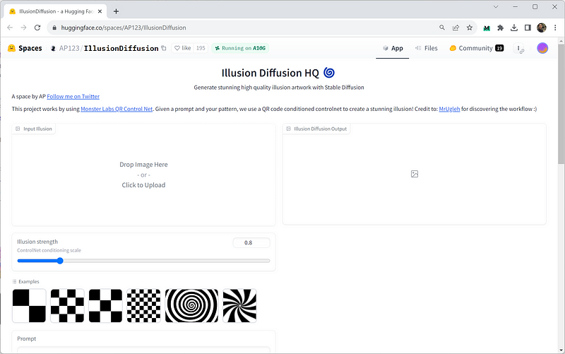 User Interface of Illusion Diffusion