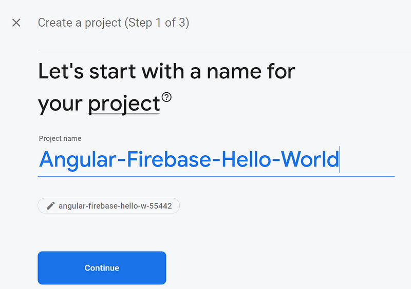 Project Name Input