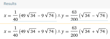 Additional outputs from Wolfram Alpha