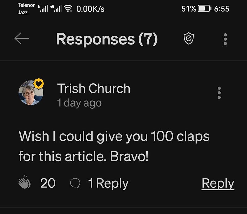 Comment from Trish Church